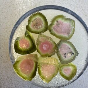14.42ct watermelon tourmaline slices